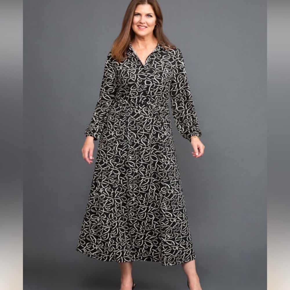 Black and White Patterned Maxi Dress